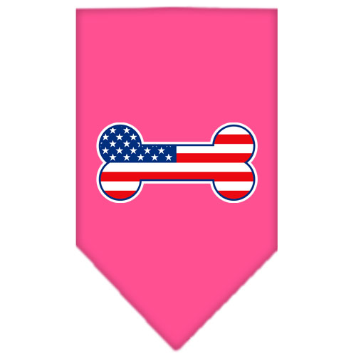 Bone Flag American Screen Print Bandana Bright Pink Large
